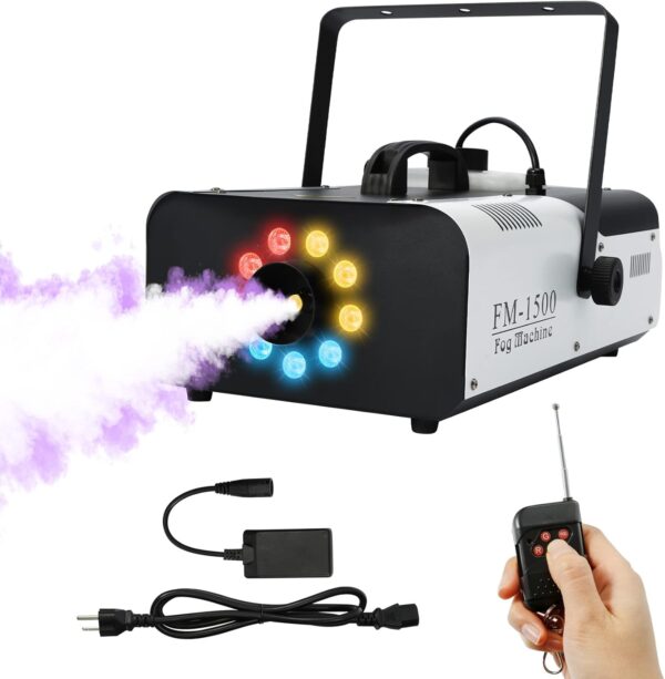 Smoke Party Fog Machine RGB 3in1 24 LED Light DJ Stage Show 1500W